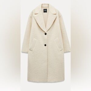 Zara Off-White Teddy Coat